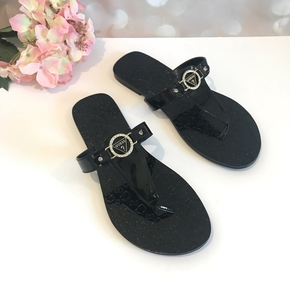 Guess Shoes - Guess Black Patent Leather Sandals (7)
